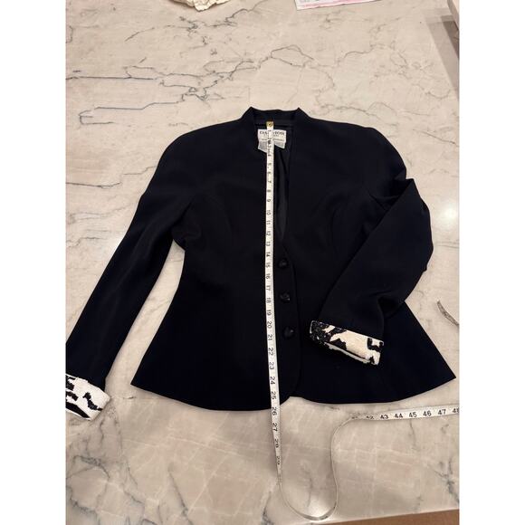 Daymore Couture Gown Sz 14 2-pc Blazer Sheath Black & White Sequins MOB Formal - Picture 13 of 16